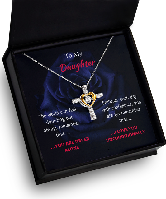 To My Daughter - Silver Cross Necklace