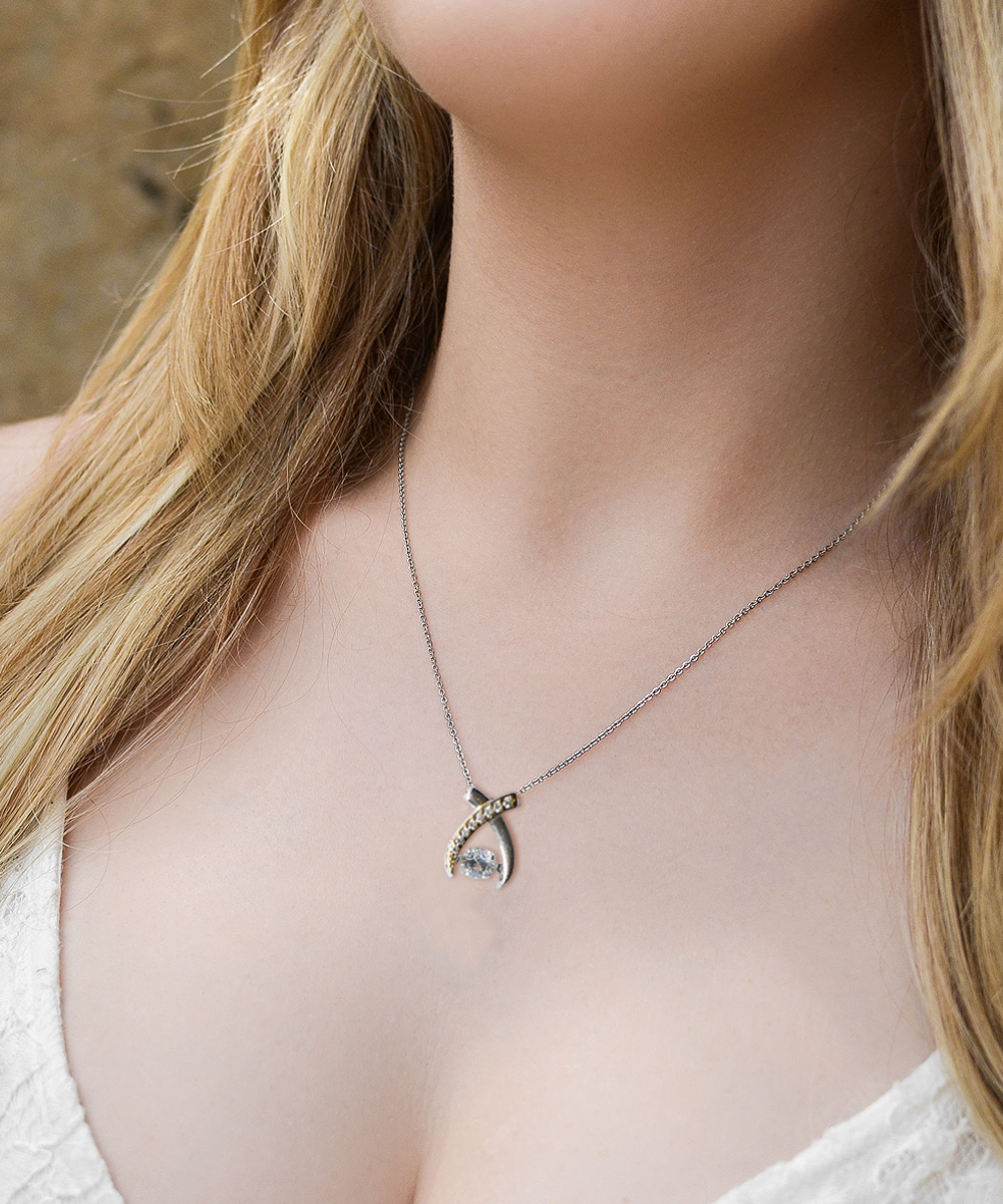 Personalized Necklaces - Wishbone Necklace - To My Daughter 