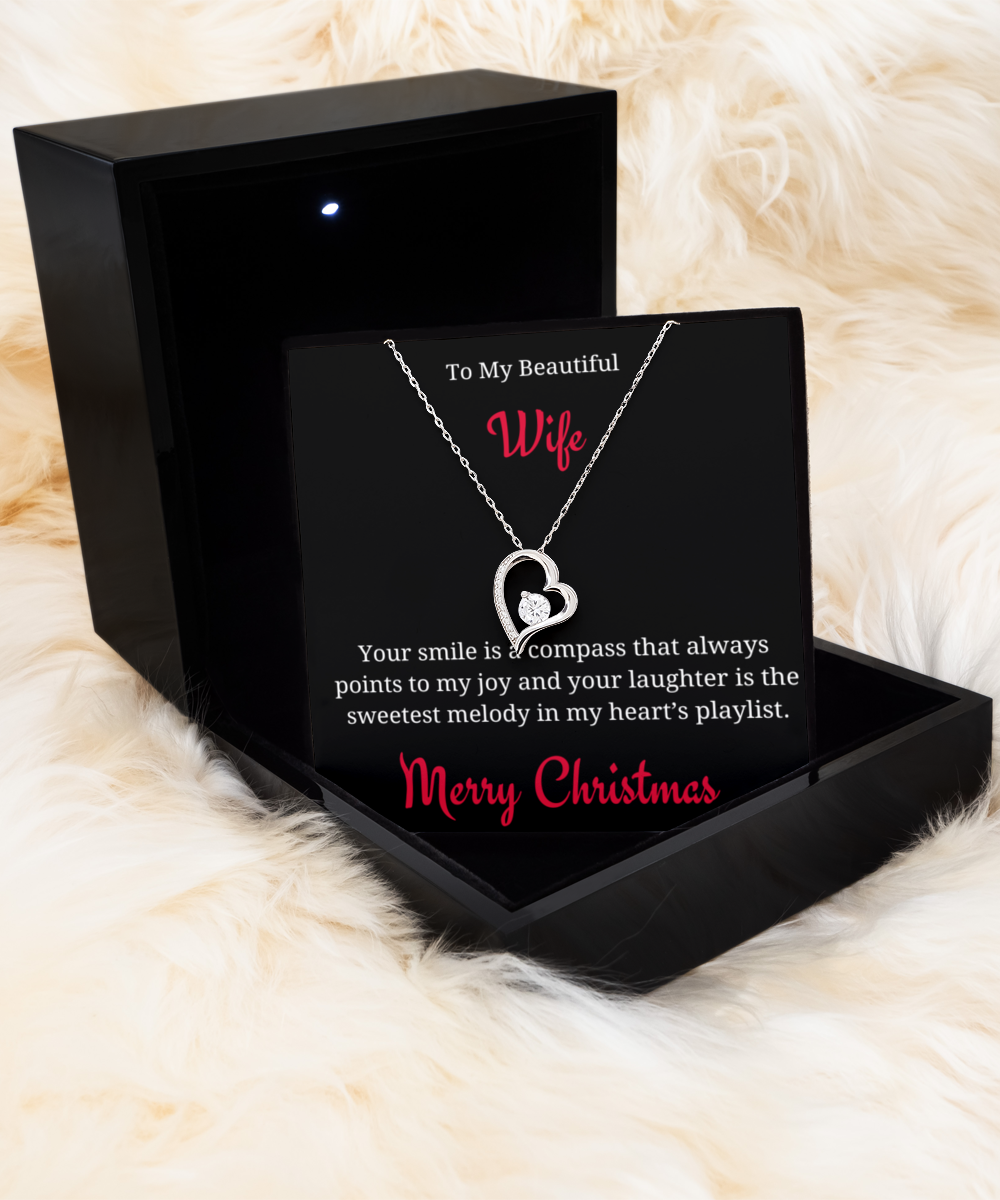 Silver Solitaire Necklace + Wife Xmas Card - Lovesakes