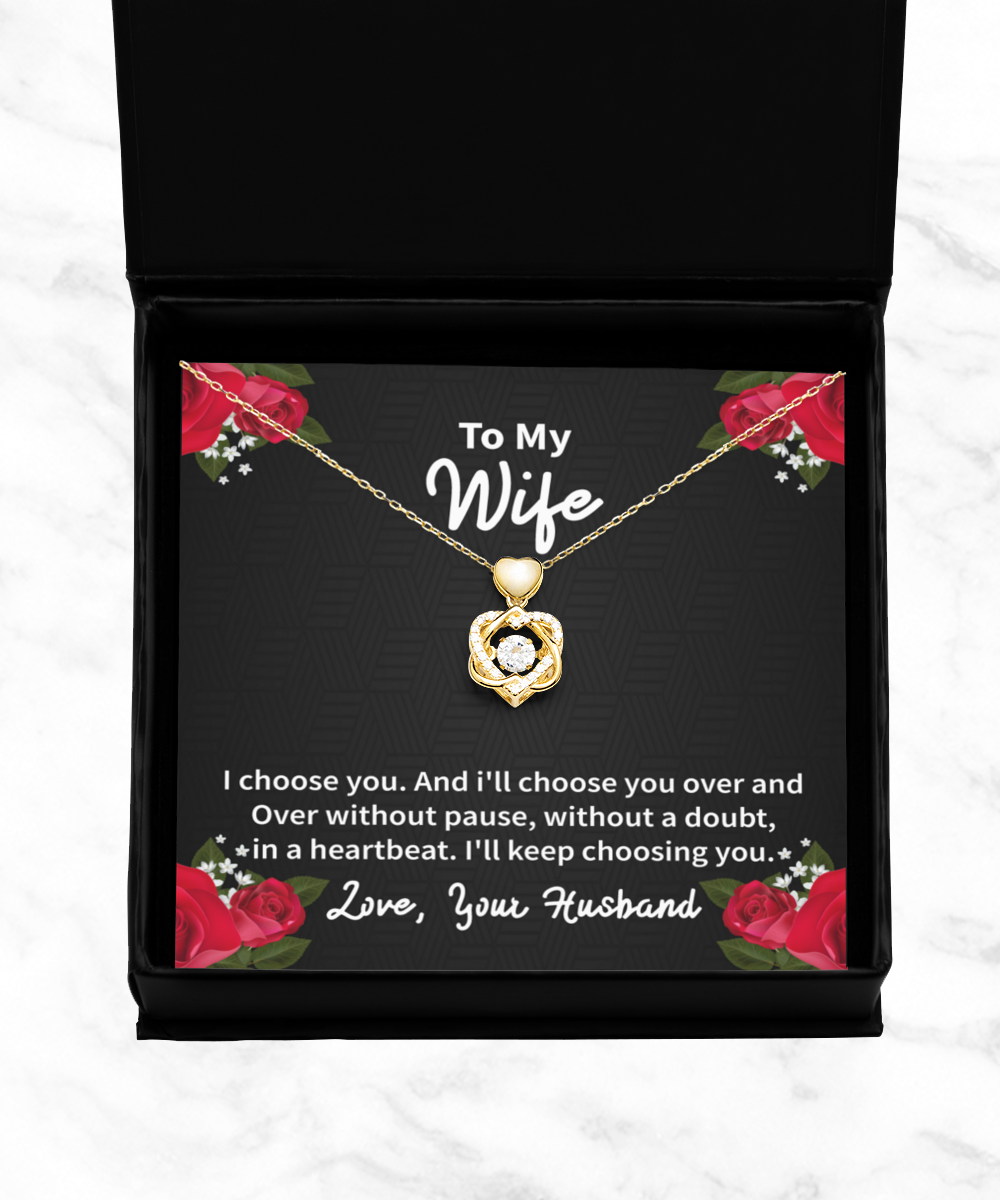 Personalized Necklaces + Message Cards - I Choose You Locked Hearts Necklace 