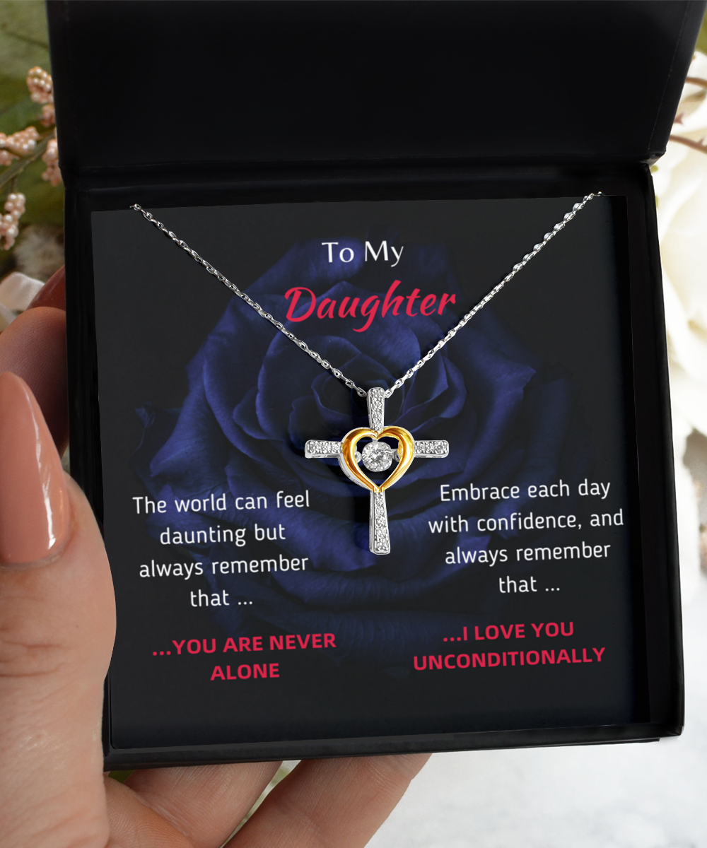 Personalized Necklaces - To My Daughter - Silver Cross Necklace 