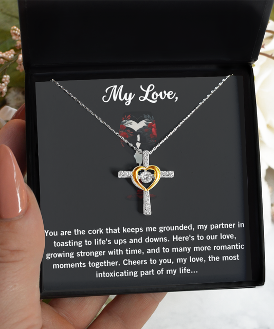 Silver Cross Necklace + Intoxicating Love Card