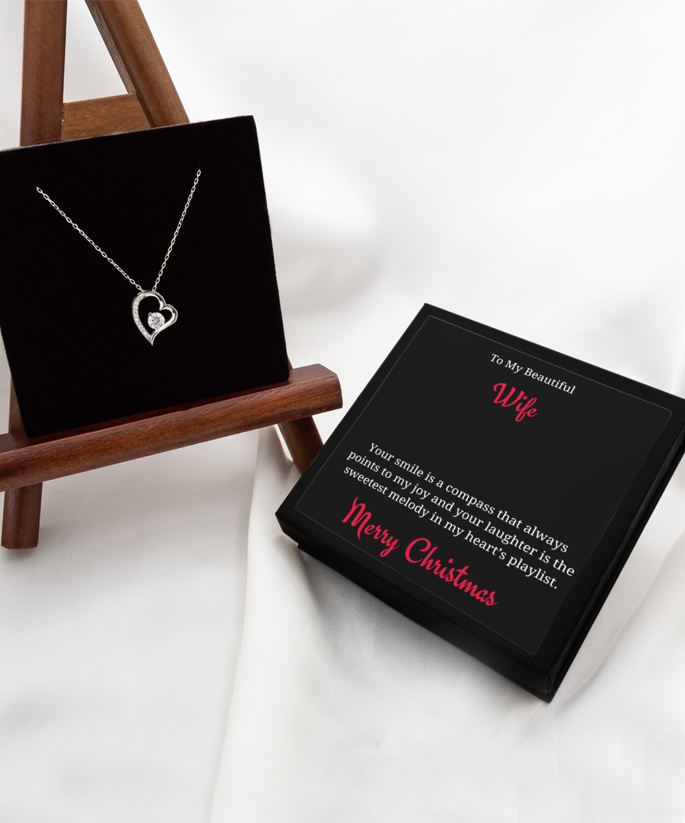 Silver Solitaire Necklace + Wife Xmas Card - Lovesakes